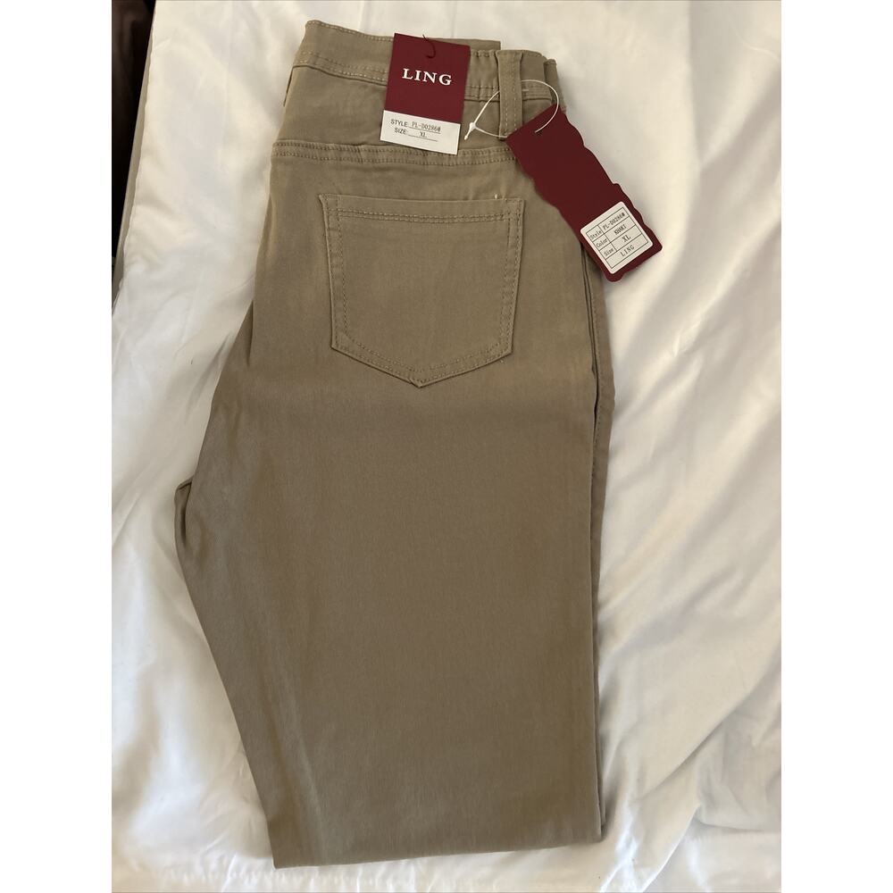 Women’s Ling Collections Skinny Jeans Khaki Stretch NWT 3xl